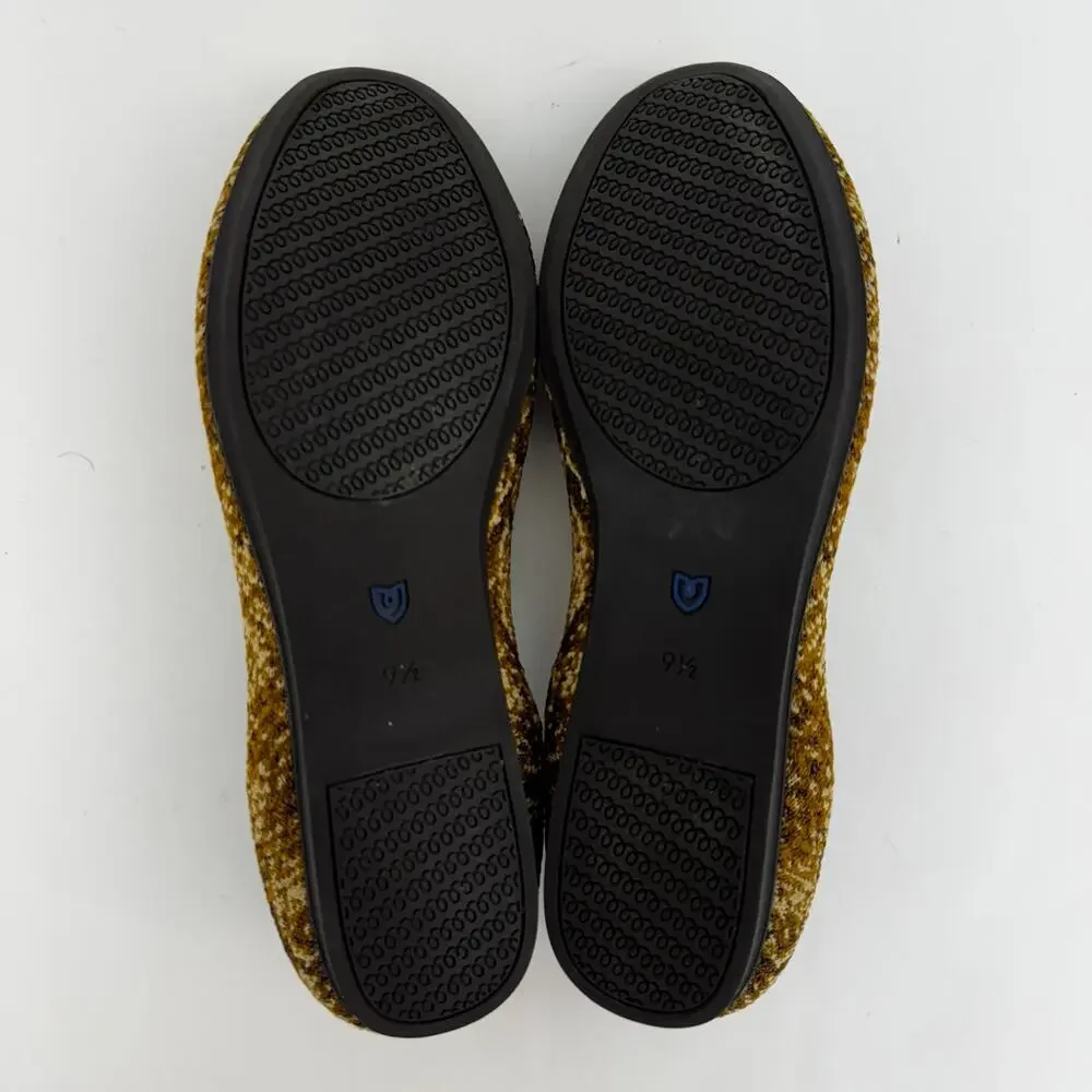 Rothy's The Loafer Fabric Knit Slip-On Flats Shoes in Bronze Metallic Python 9.5